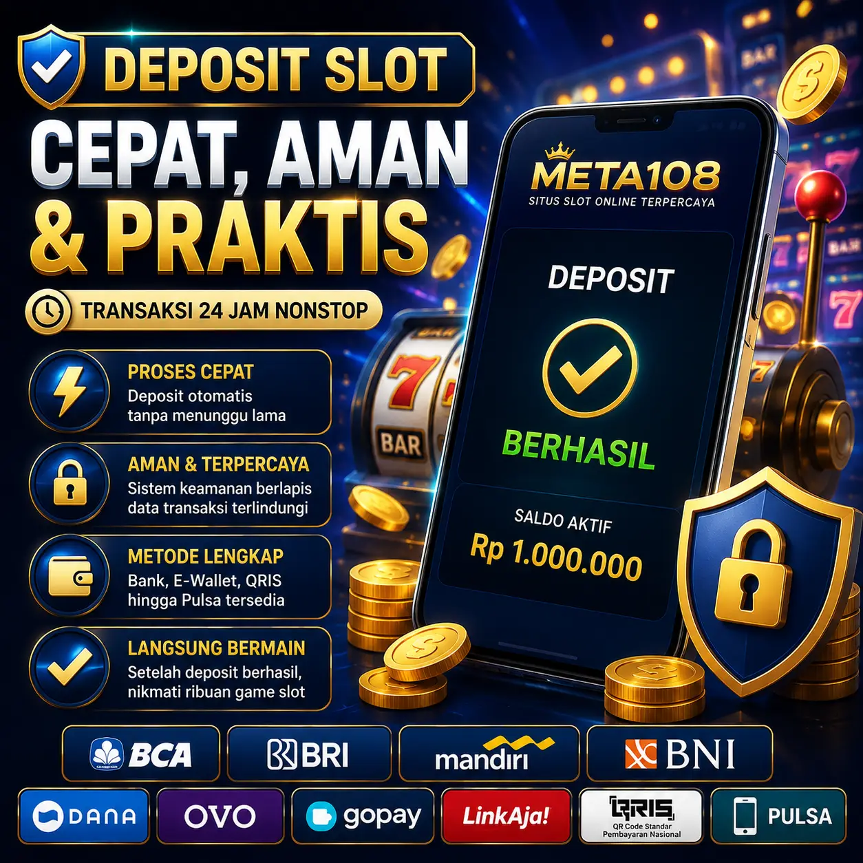 Deposit Slot Meta108 Cepat Aman dan Terpercaya